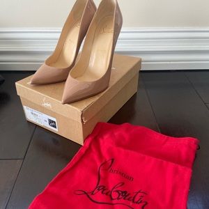 Christian Louboutin Pigalle Follies 100 Patent Leather Pumps in Nude